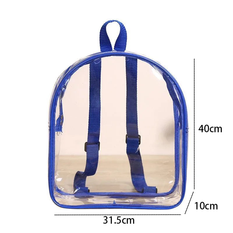 sac à dos transparent léger à fermeture éclair mignonne, sac de livre en msi à double initiation