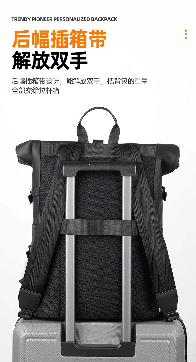 sac à dos d'extérieur imperméable et durable, haut en rouleau, à la mode, décontracté, pour randonnée, voyage, hommes et femmes, pour les déplacements quotidiens
