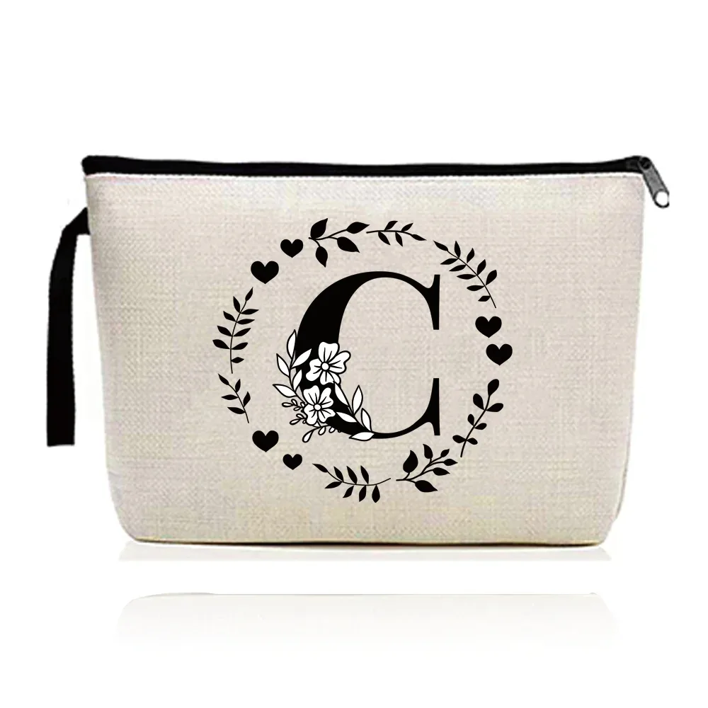 trousse de maquillage pour femmes, trousse à cosmétiques, série d'impression de lettres guirxiété, trousse de voyage, trousse de toilette en poudre, pochette pour dames