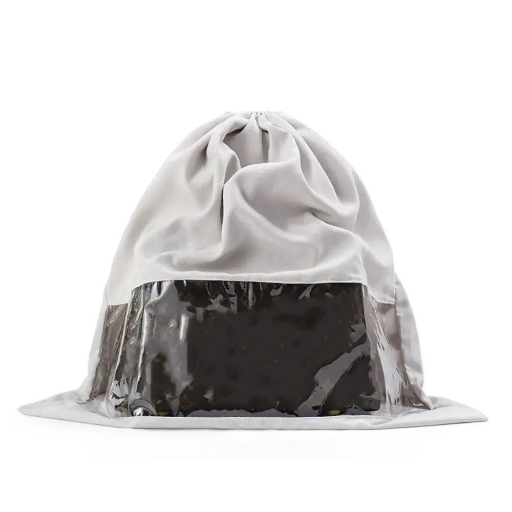 sac à cosmétiques en tissu avec cordon de serrage, sac de rangement anti-poussière, pochette de rangement anti-poussière grande capacité