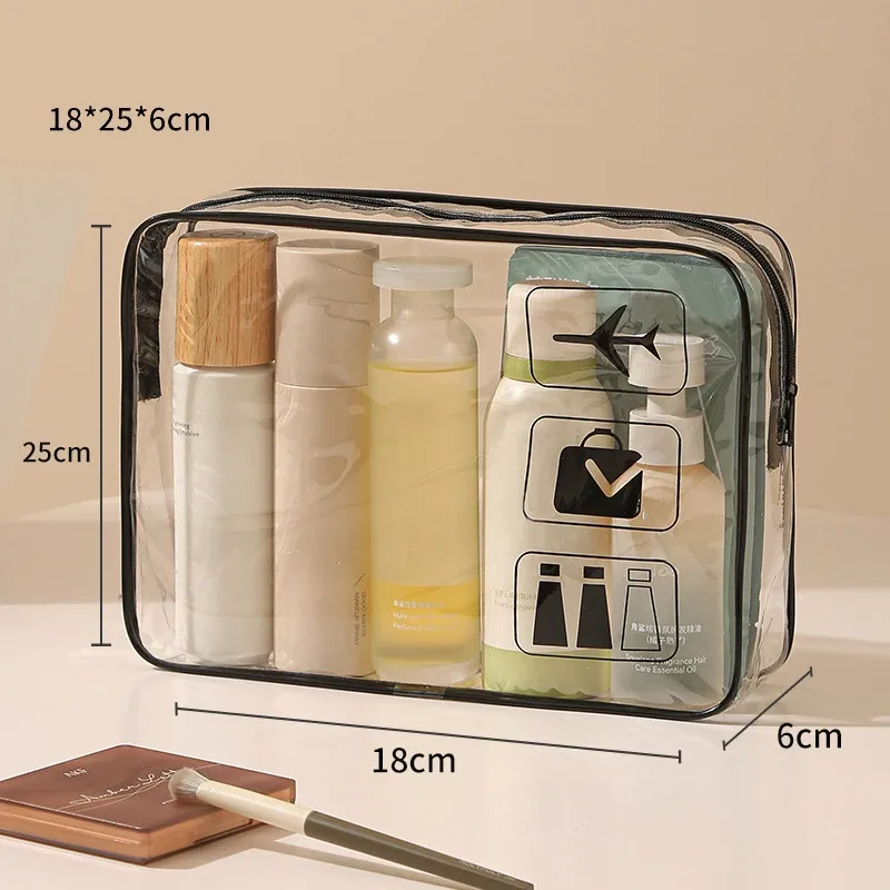 【a6l】trousse de toilette transparente en pvc durable, organiseur de maquillage et cosmétiques de voyage avec fermeture à glissière, accessoire de voyage
