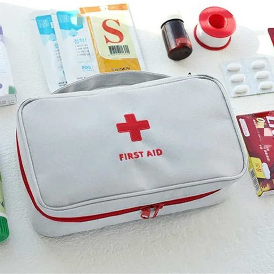 trousse de premiers secours en tissu oxford, portable, pour voyage, trousse d'urgence, sac de transport, sac médical d'extérieur, étui de rangement, rouge