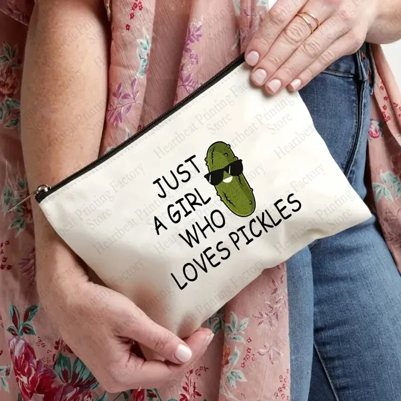 Trousse à cosmétiques mignonne avec motif, trousse de maquillage, trousse de toilette portable légère, Just A Girl Who Loves, 514 les, drôle, 514