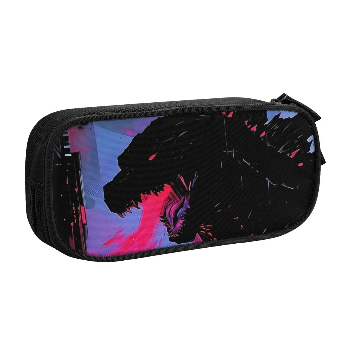 1 pièce trousse de rangement pour crayons et stylos godzilla, grande capacité, pour étudiants