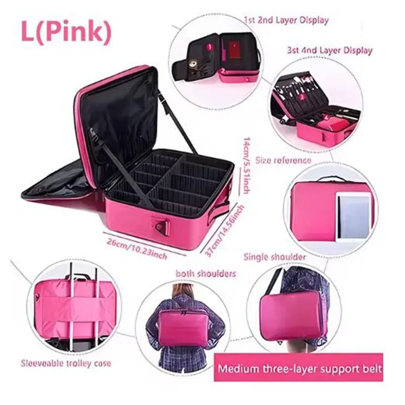 nouvelle trousse de maquillage oxford pour femmes, étanche, grande capacité, trousse de voyage pour cosmétiques, trousse de maquillage professionnelle complète pour artistes, pour femmes
