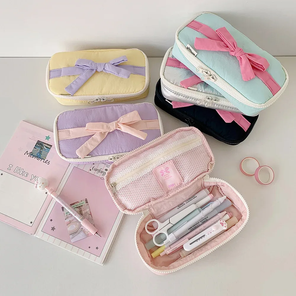 kit d'outils de beauté pour femme bow-tie, sac multifonctionnel, nouveau sac de maquillage et de toilette portable pour femme, sac de rangement de voyage, sensation haut de gamme, idéal pour un usage personnel et comme cadeau