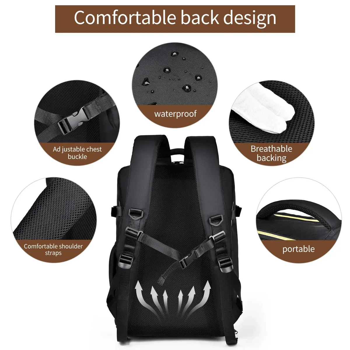 sac à dos de voyage de grande capacité pour hommes et femmes, sac d'école à la mode, sac multifonctionnel pour toutes les occasions, nouveau, 2024