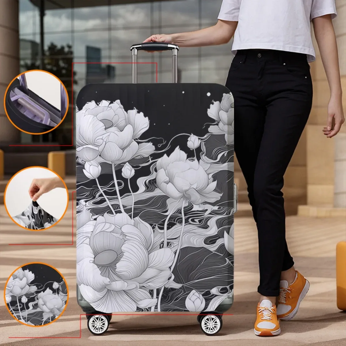 housse de protection pour bagages avec imprimé de dessin animé