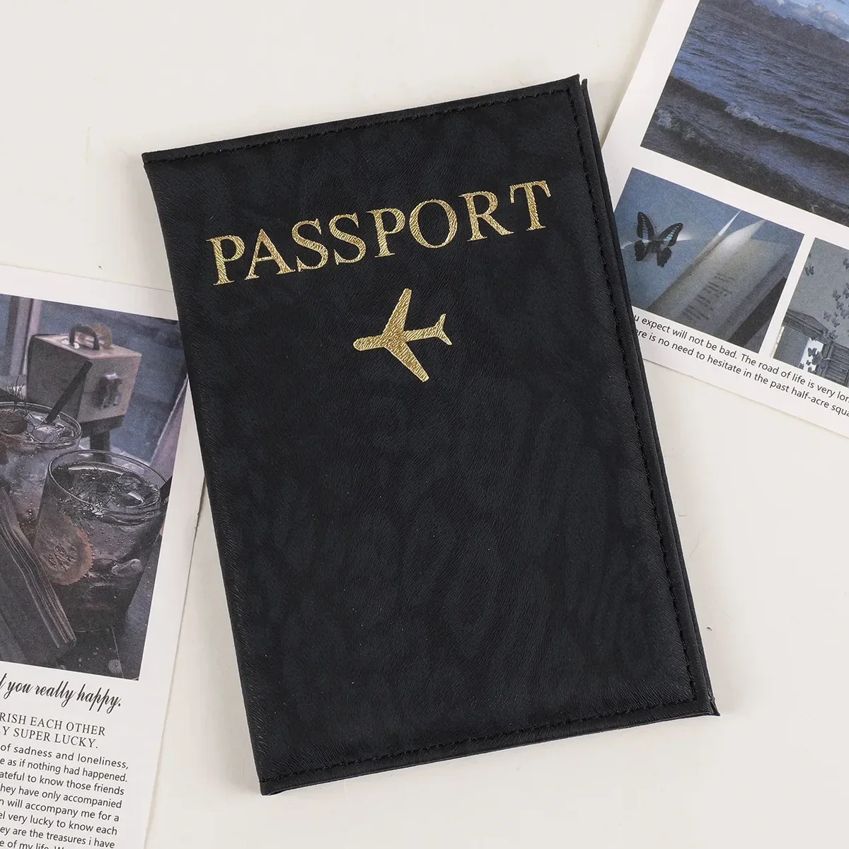 2026 porte-passeport de voyage housse pour femmes hommes en cuir pu carte billet passeport couvre support accessoires de protection portefeuille