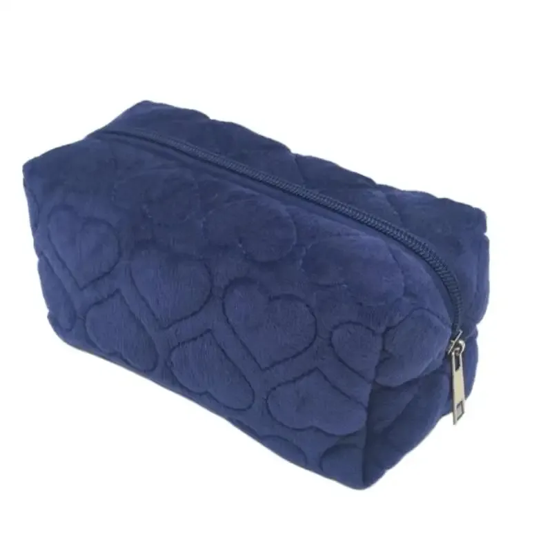 sac de maquillage en peluche à motif d'amour pour femmes, grands sacs à cosmétiques portables de voyage et de transport, trousse de toilette à fermeture éclair, sacs de rangement de lavage