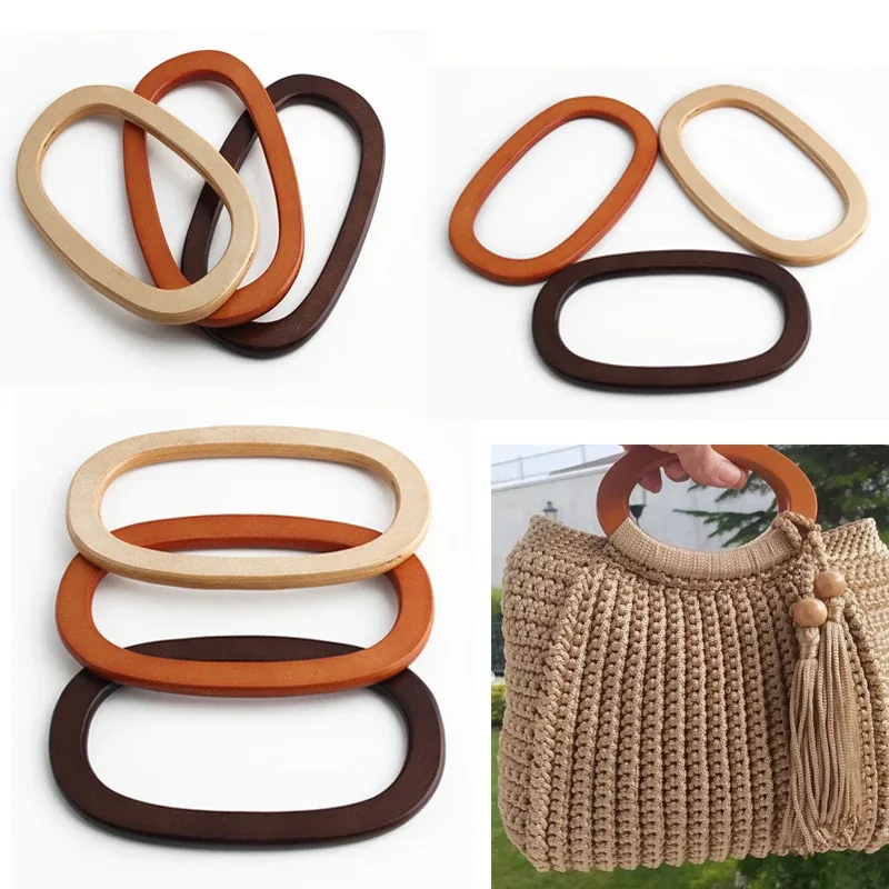 Sac à main à plaque ovale, 2 pièces, poignée de sac en paille, accessoires d'outils de bricolage, sac à bandoulière rétro, poignée décorative, anneau de transport