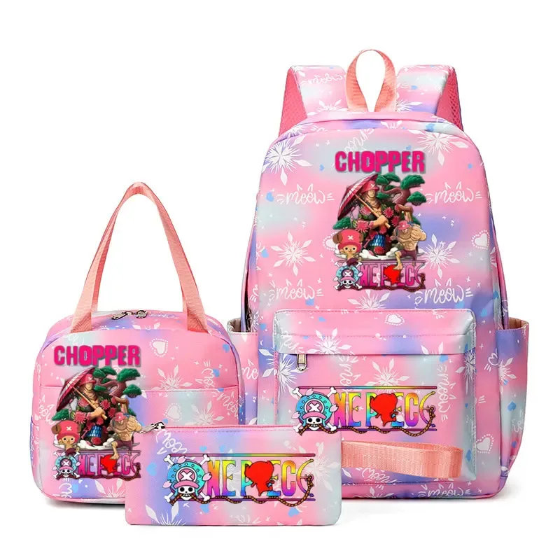 sacs à dos one piece pour femmes et hommes, sac d'école grande capacité, sac à dos imprimé, sac de voyage, sac à dos pour homme, mochila, lot de 3