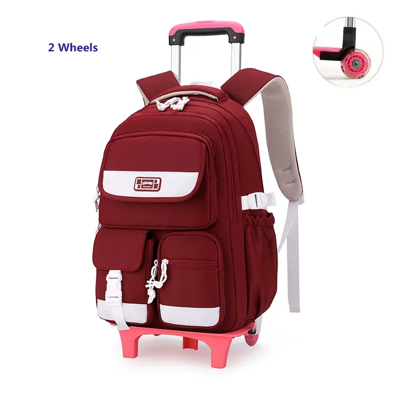 sac à dos d'école à roulettes pour adolescentes, cartable à roulettes, sacs de voyage pour étudiants et enfants, notification