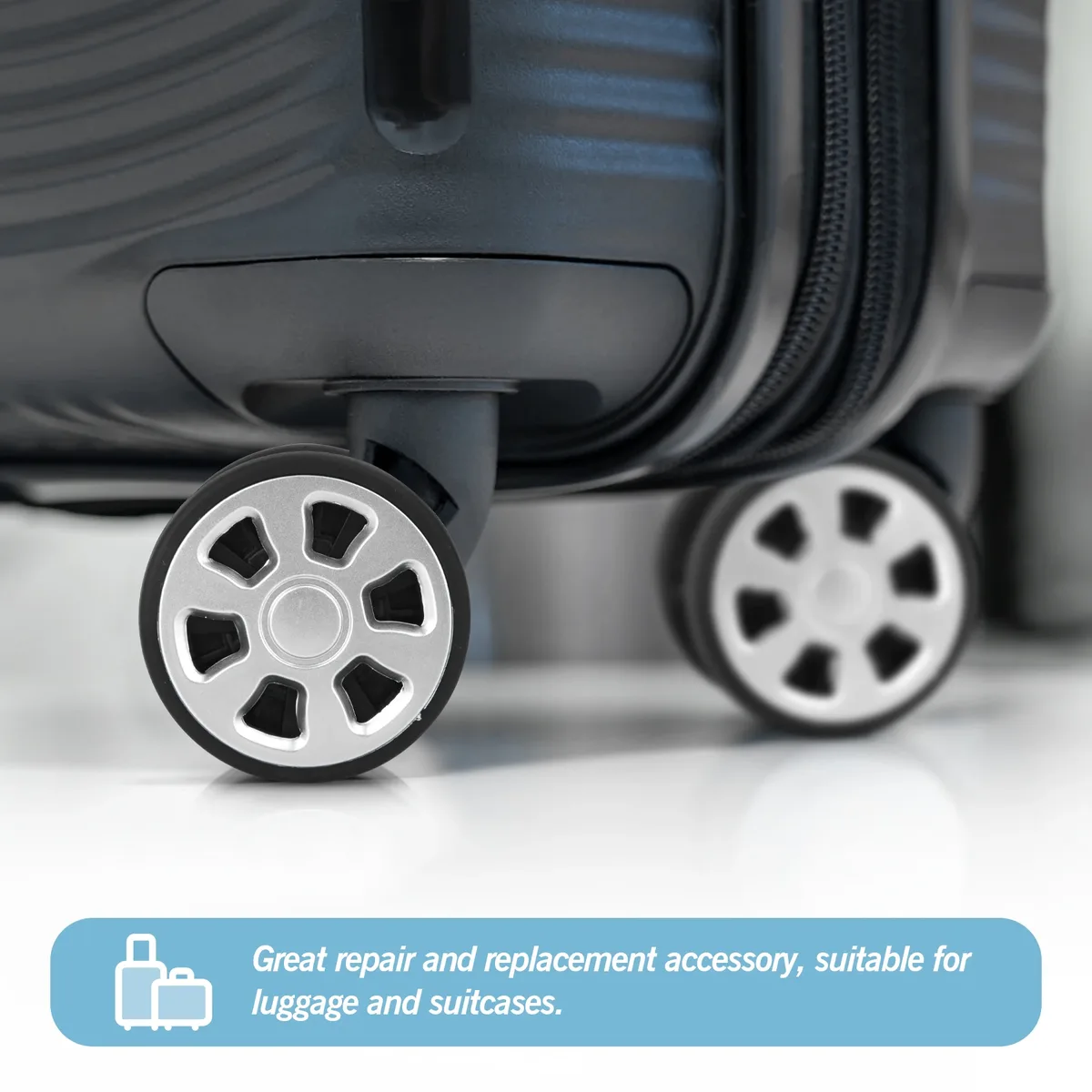 4/8 pièces argent remplacer roue avec vis pour bagages de voyage valise roues 55mm axes kit de réparation bagages roue remplacement bricolage