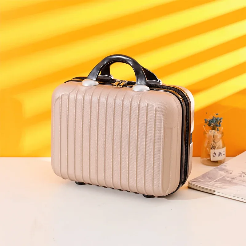 bagage à main portable de 14 pouces, sac à cosmétiques, organisateur de toilette, mini valise de voyage légère et étanche pour femmes, cosmétiques