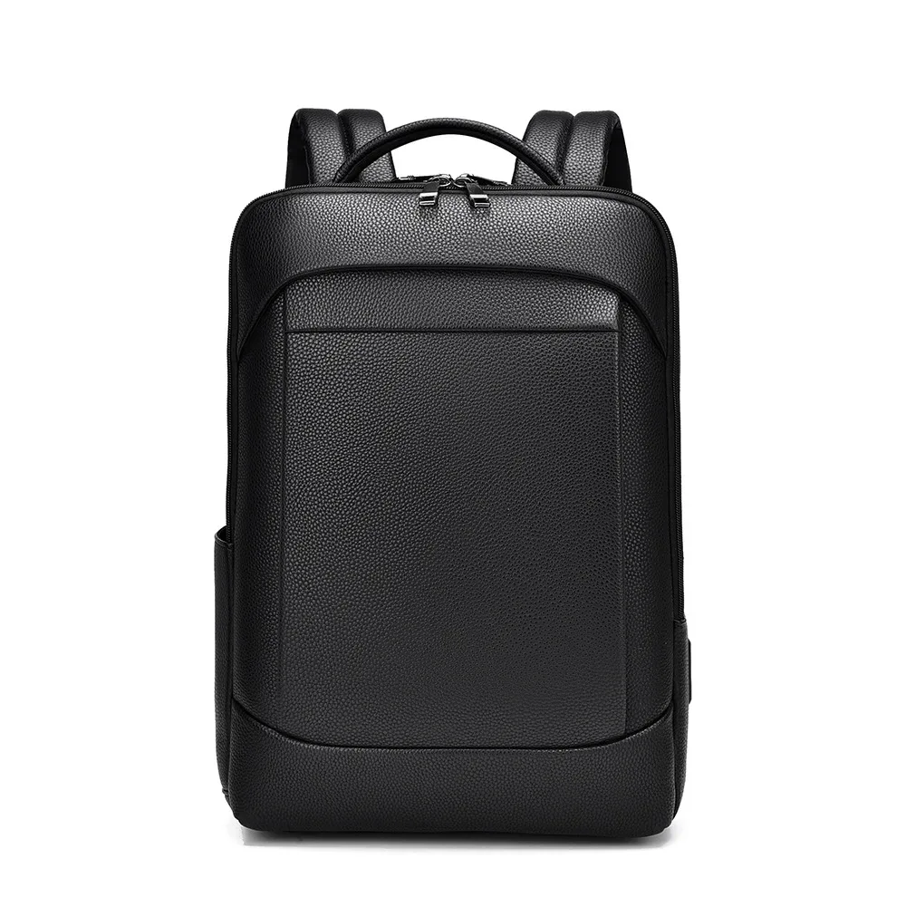 sac à dos pour ordinateur portable 15.6 pouces pour hommes, sacoche en cuir pu, chargeur usb, sac à dos de direction, porte-documents, bureau, voyage, sac à bandoulière d'affaires