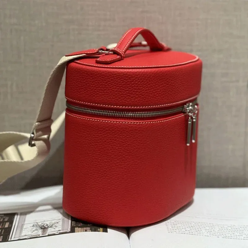 Sac de maquillage multifonctionnel en cuir de vachette de première qualité, sac messager à bandoulière, version haut de gamme, sac de voyage, cuir véritable, à porter à la main.