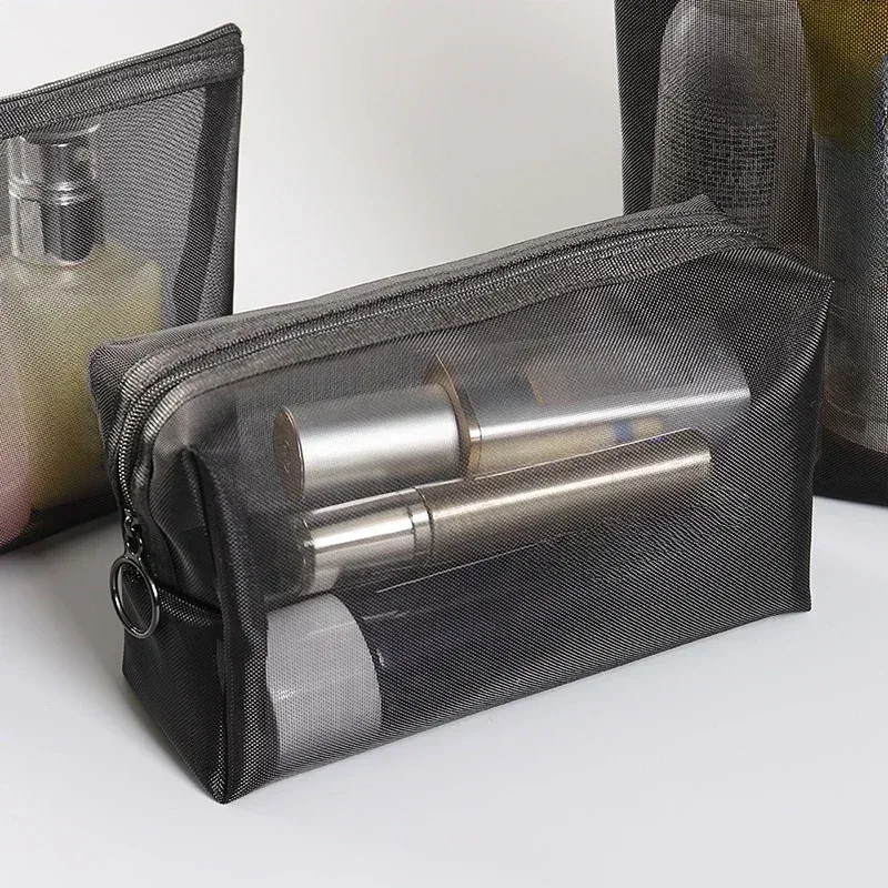 sac à cosmétiques de voyage pour femmes, 1 pièce, étui de maquillage en maille transparente, pochette de range