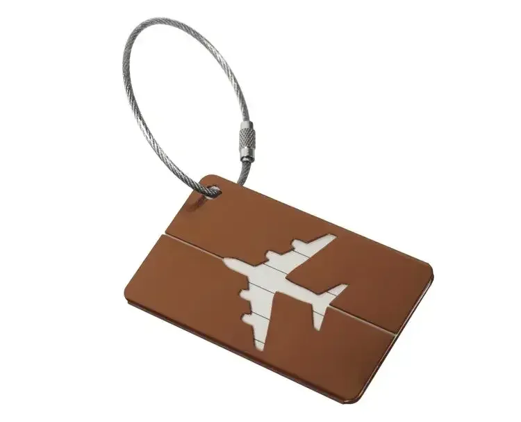 étiquettes de bagage en alliage pour hommes et femmes, porte-étiquette d'adresse de valise, accessoires de voyage, nouveau, 1 pièce