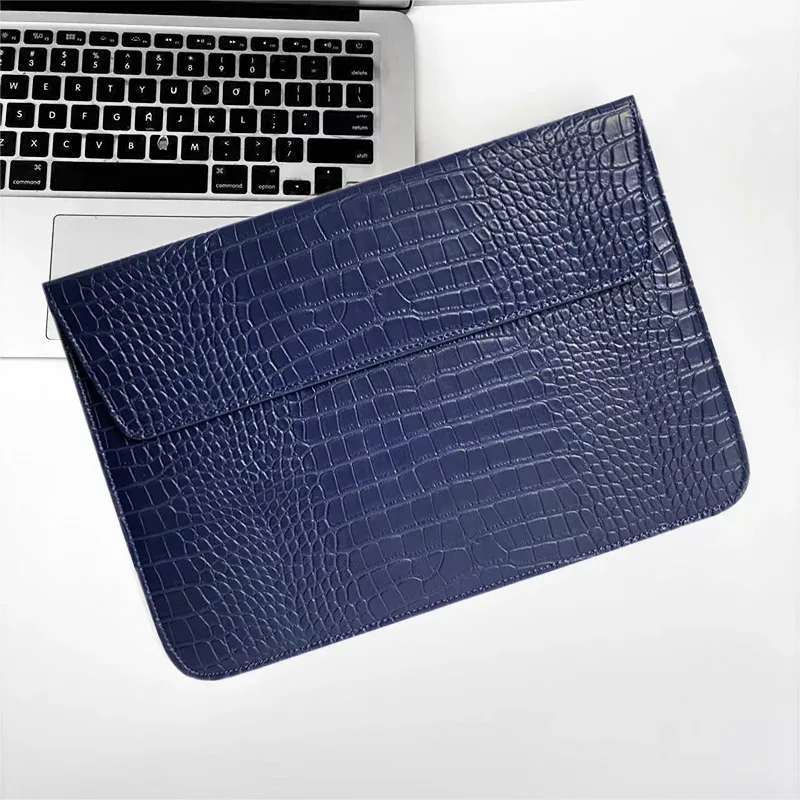 sacs pour ordinateur portable en cuir de crocodile pu avec nom personnalisé pour macbook pro 13, étui air retina 15, housse d'ordinateur pour coque huawei, livraison directe