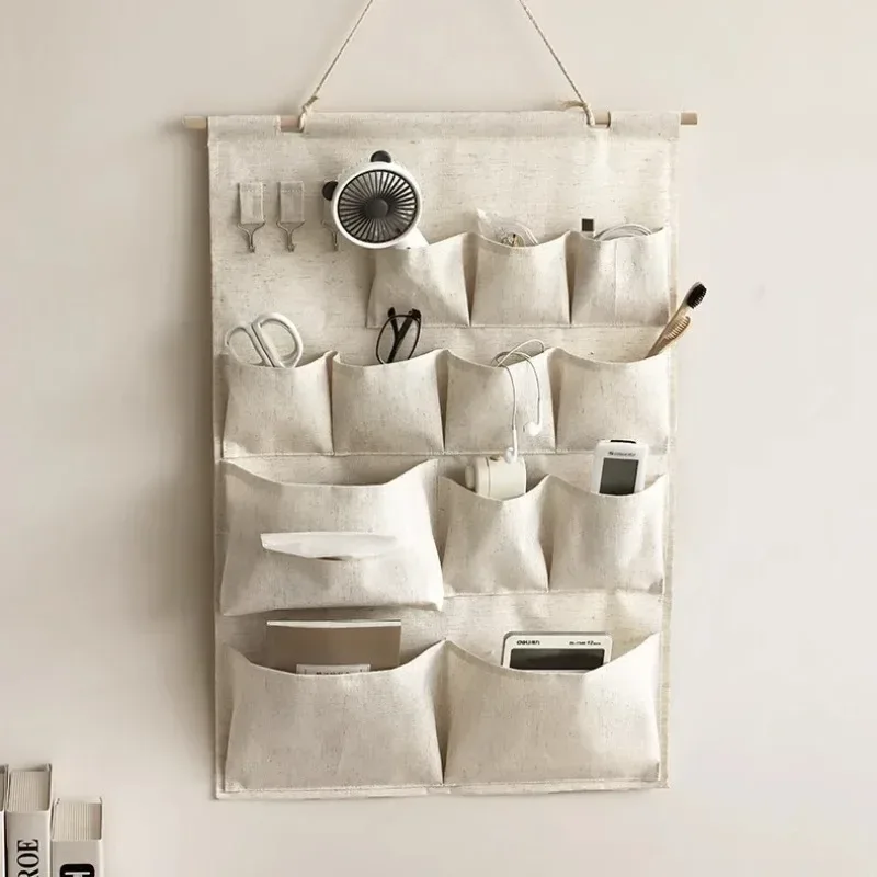 Sac de rangement mural multi-poches transparent avec support pour téléphone - Organisateur suspendu pour porte, placard, salle de bain en tissu non tissé