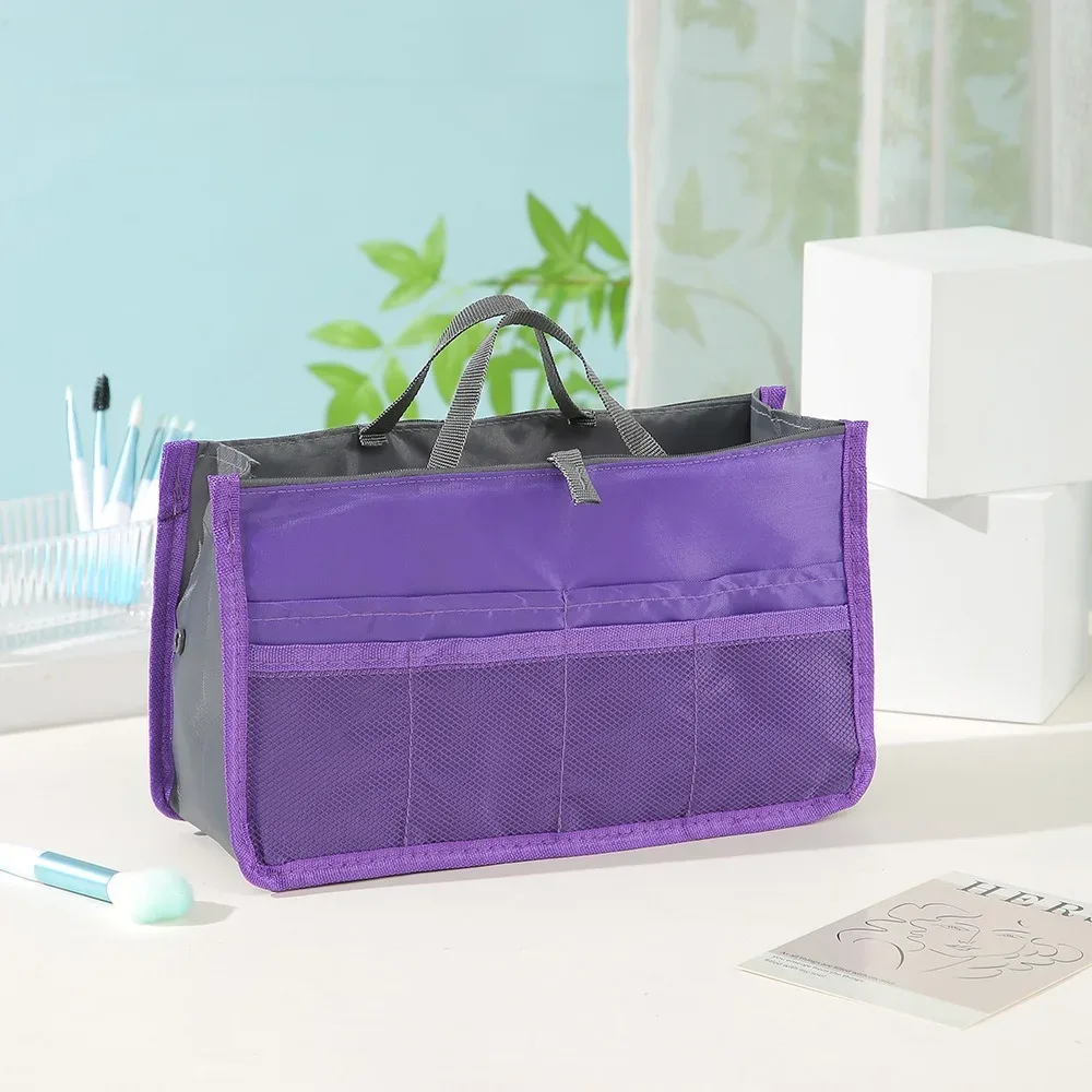 trousse de maquillage multifonctionnelle de grande capacité, sac de rangement portable à double fermeture éclair pour articles de toilette, sac de rangement de voyage pour maman, cosmétiques multi-poches