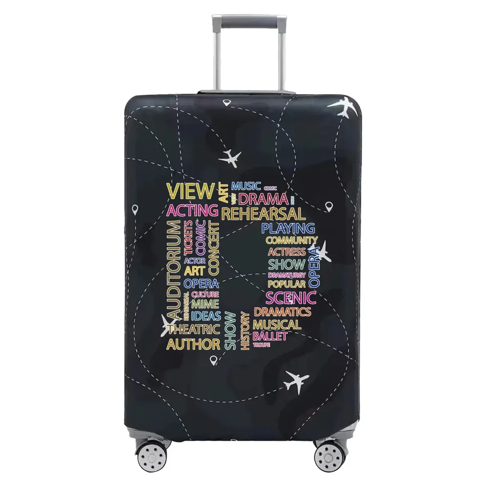 housse de valise de voyage en tissu extensible, housse de protection pour bagages de 18 à 28 pouces, série de textes