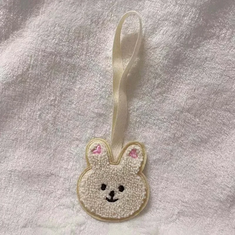 3 étiquettes nominatives mignonnes pour enfants, anti-perte, brodées, motif ours et lapin, pendentif pour sac à dos, accessoires pour bagages de maternelle