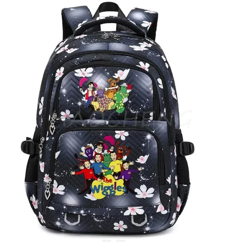 sacs d'école imprimés en 3d the wiggles, sac à dos d'école pour filles et adolescentes, sac à dos de voyage pour étudiants, sac à dos décontracté à la mode pour ordinateur portable