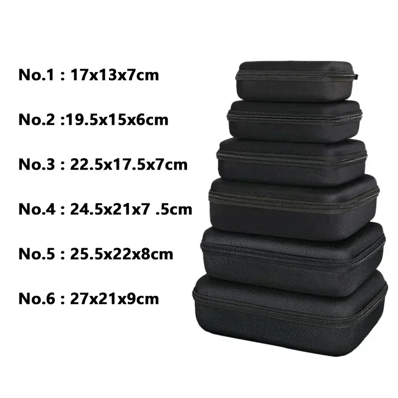 boîte de rangement rigide eva multi-tailles, sac de voyage à fermeture éclair, sac d'outils d'extérieur antichoc pour écouteurs, mallette de rangement, accessoires, sacs de maquillage