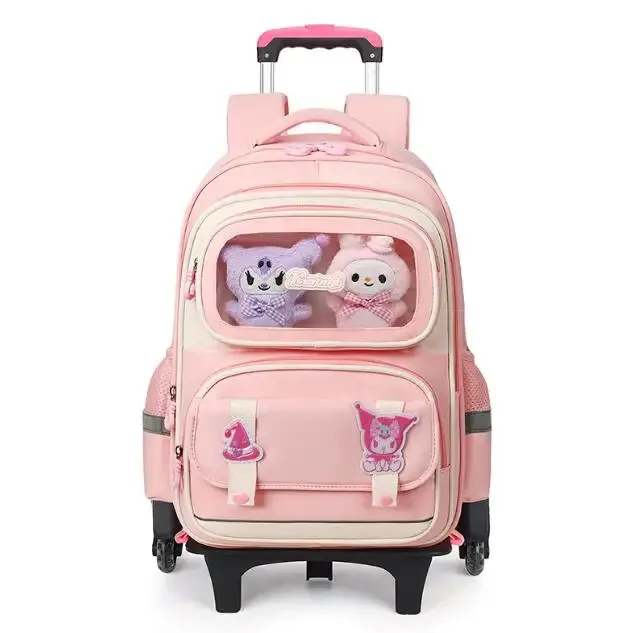 Sac à dos à roulettes pour élèves du primaire, cartable à roulettes pour enfants, sac à dos d'école pour filles avec roulettes pour garçons