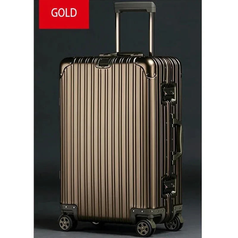 valise de voyage épaisse tout en aluminium de grande capacité de 32 pouces, cabine de voyage, valise en métal de 20 à 32 pouces, serrure douanière tsa
