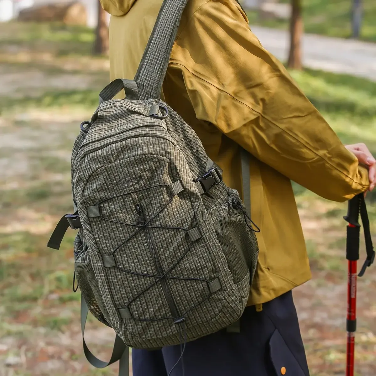 sac à bandoulière de randonnée grande capacité, imperméable, résistant à l'usure, léger, à double bandoulière, pour la randonnée et les voyages