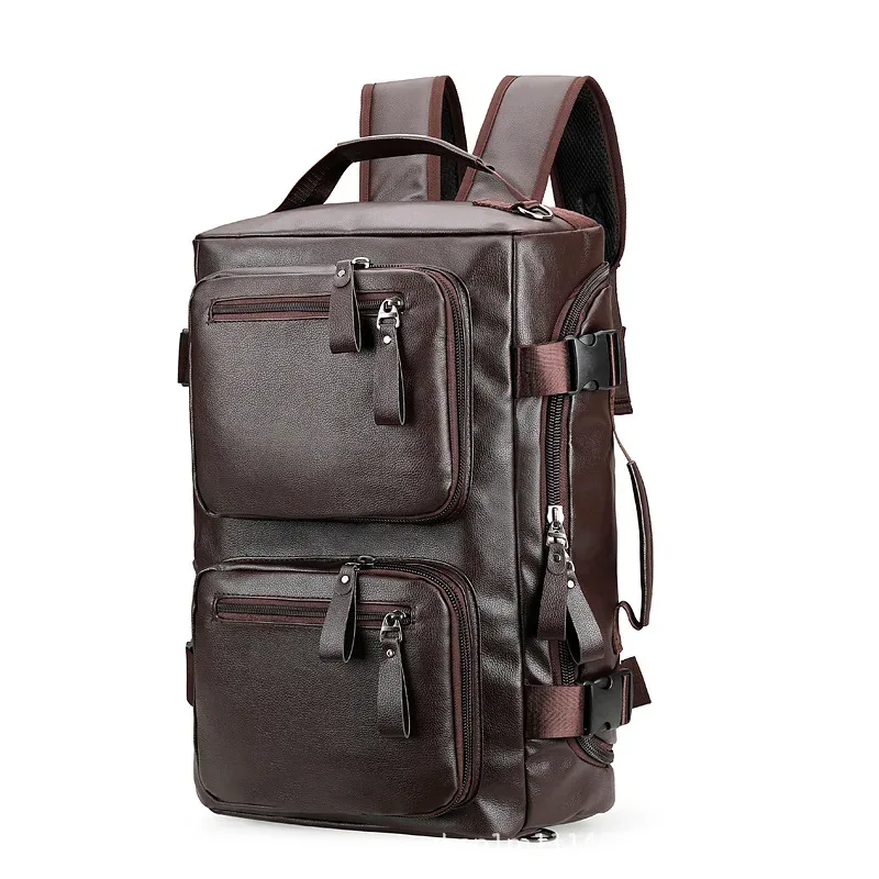sac à dos de voyage multifonctionnel en cuir pu, sac à bandoulière pour voyage d'affaires, sac à main, compartiment à chaussures indépendant