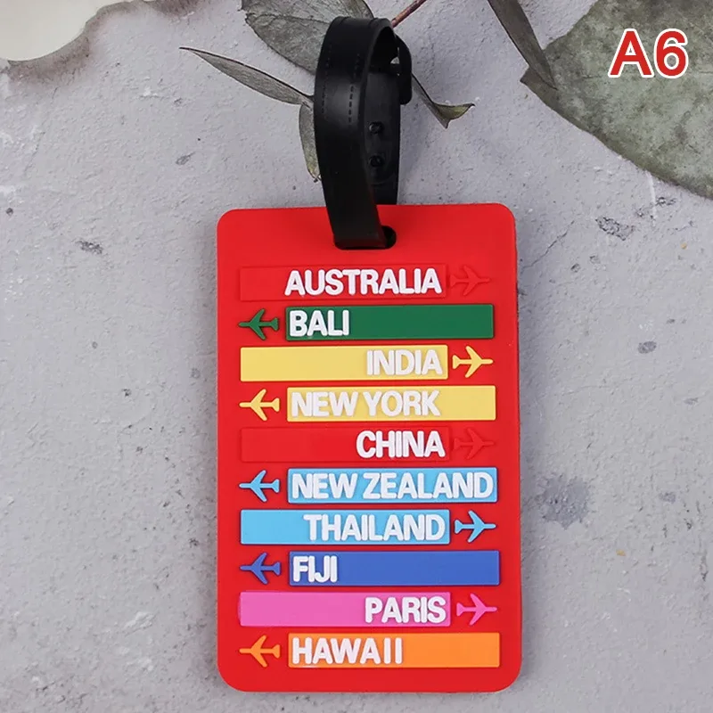étiquette de bagage en silicone, nom du pays, valise, lettres de mode, porte-adresse, étiquette de bagage, identifiant, accessoires de voyage