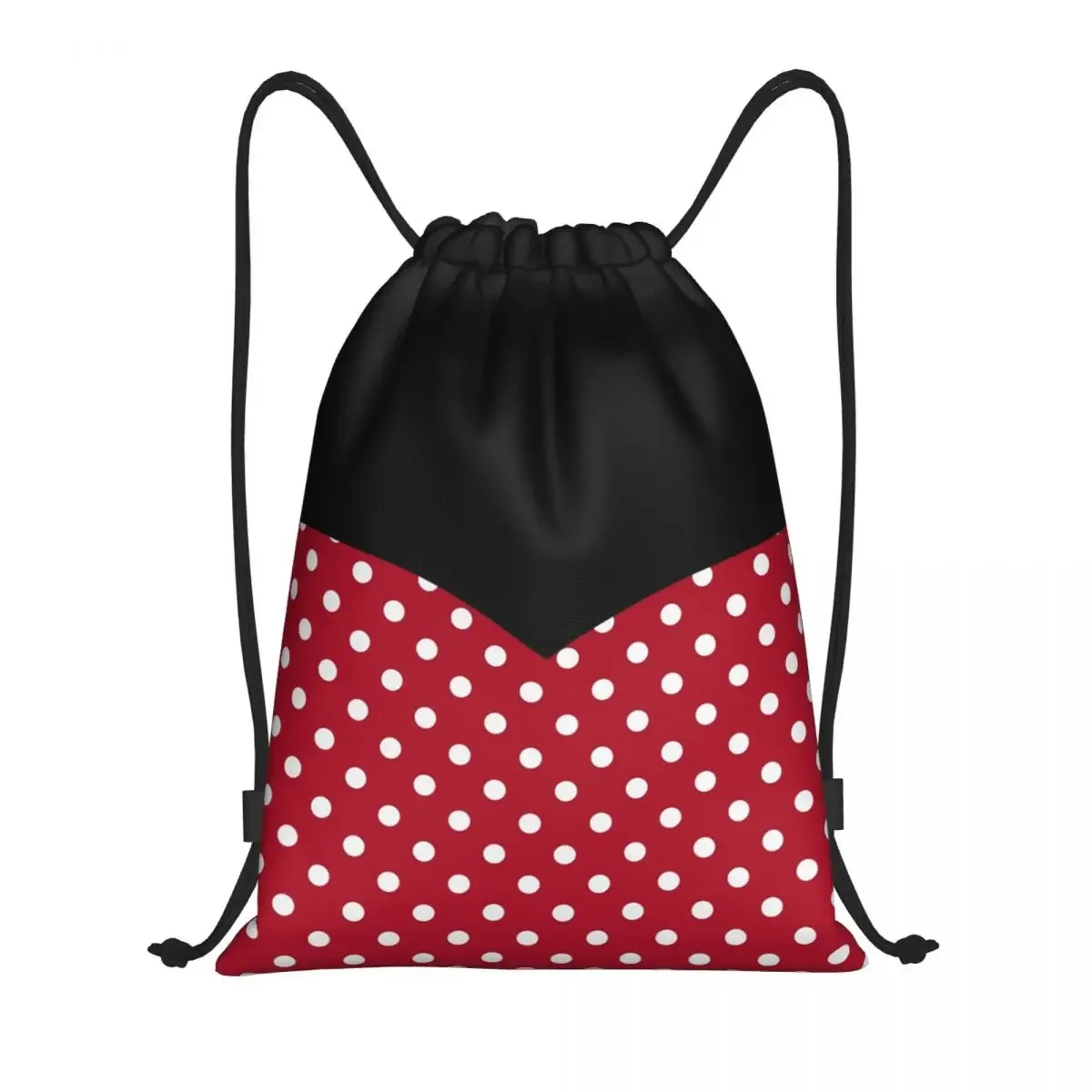 sacs à cordon personnalisés minnie à pois pour femmes, sac à dos pliable pour sport, personnages animés animés, sacs à dos de rangement pour formation