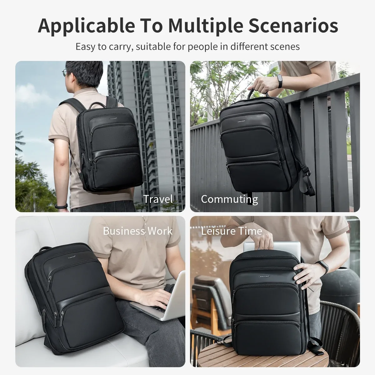 tigernu sac à dos hommes voyage sac à dos mince sac à dos mâle sac à dos pour ordinateur portable sac extensible pour l'école en plein air sacs d'affaires sac à dos