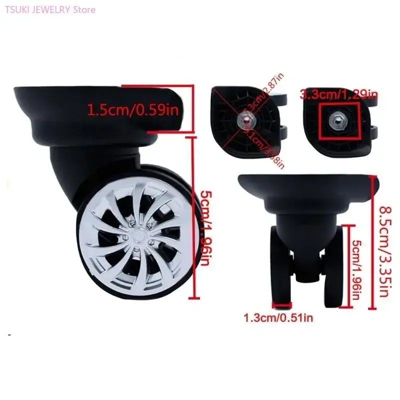 62ke 1 paire a18 roues bagages remplacement réparer les diyaccessoires pour les valises