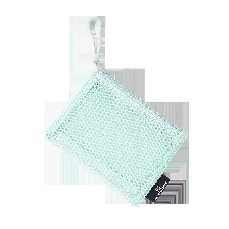 pochettes de rangement cosmétiques en maille respirante avec fermeture éclair lisse – petit organiseur de maquillage de voyage