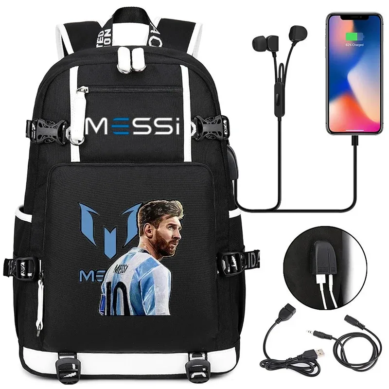 sacs d'école messi pour fans, sac à dos camouflage, sac à dos de sport décontracté, sac de voyage, sacs d'école de football pour adolescents, pour cadeau