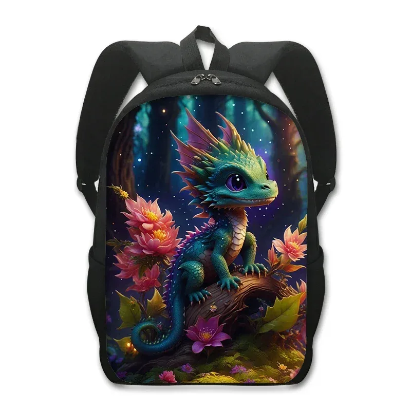 sac à dos dragon de dessin animé pour étudiants, sac à dos fantaisie avec imprimé dragon magique, sac à dos pour ordinateur portable pour femmes et hommes, sac à dos de voyage en plein air
