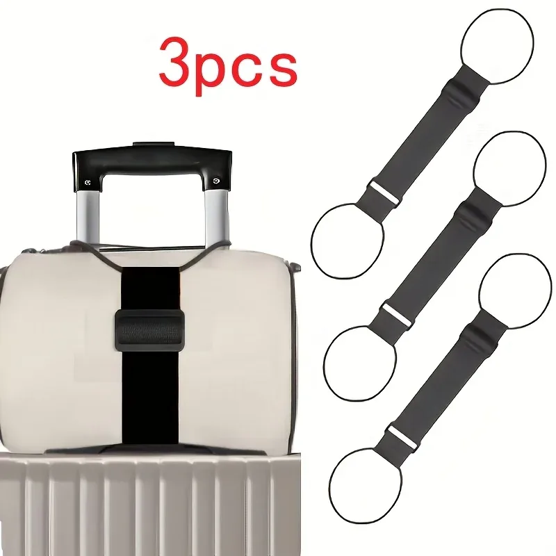 lot de 3 sangles de bagage anti-perte réglables en nylon élastique, ceinture de voyage robuste, sangle de sécurité pour valise, sac à dos, voyage b