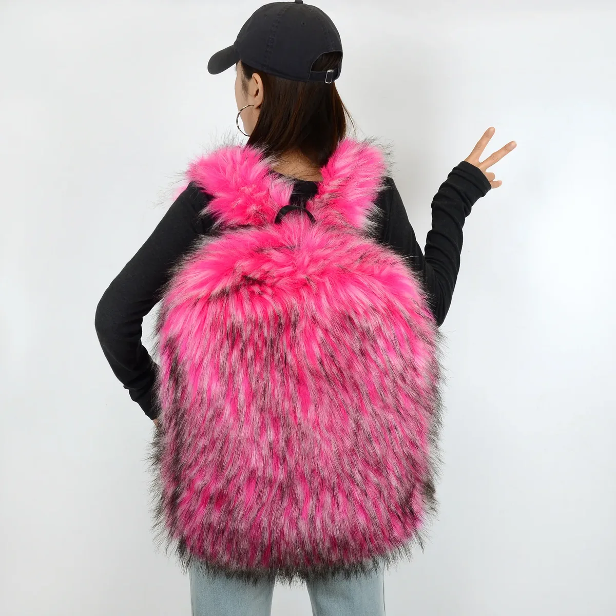 nouveau sac à dos en fausse fourrure grande capacité unisexe, sac à bandoulière en peluche pour voyage automne-hiver, sac à dos en tissu doux super grande taille unisexe