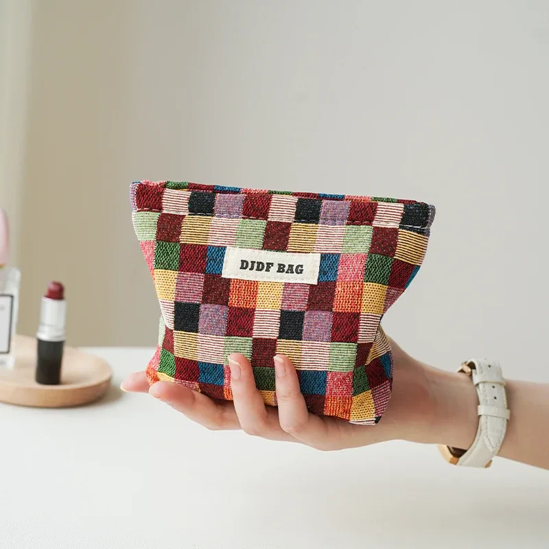 trousse de maquillage pour femmes, imprimé noble, fleurs dorées, grande capacité, rouge à lèvres, coussin d'air, sac de rangement, trousse de toilette de voyage portable