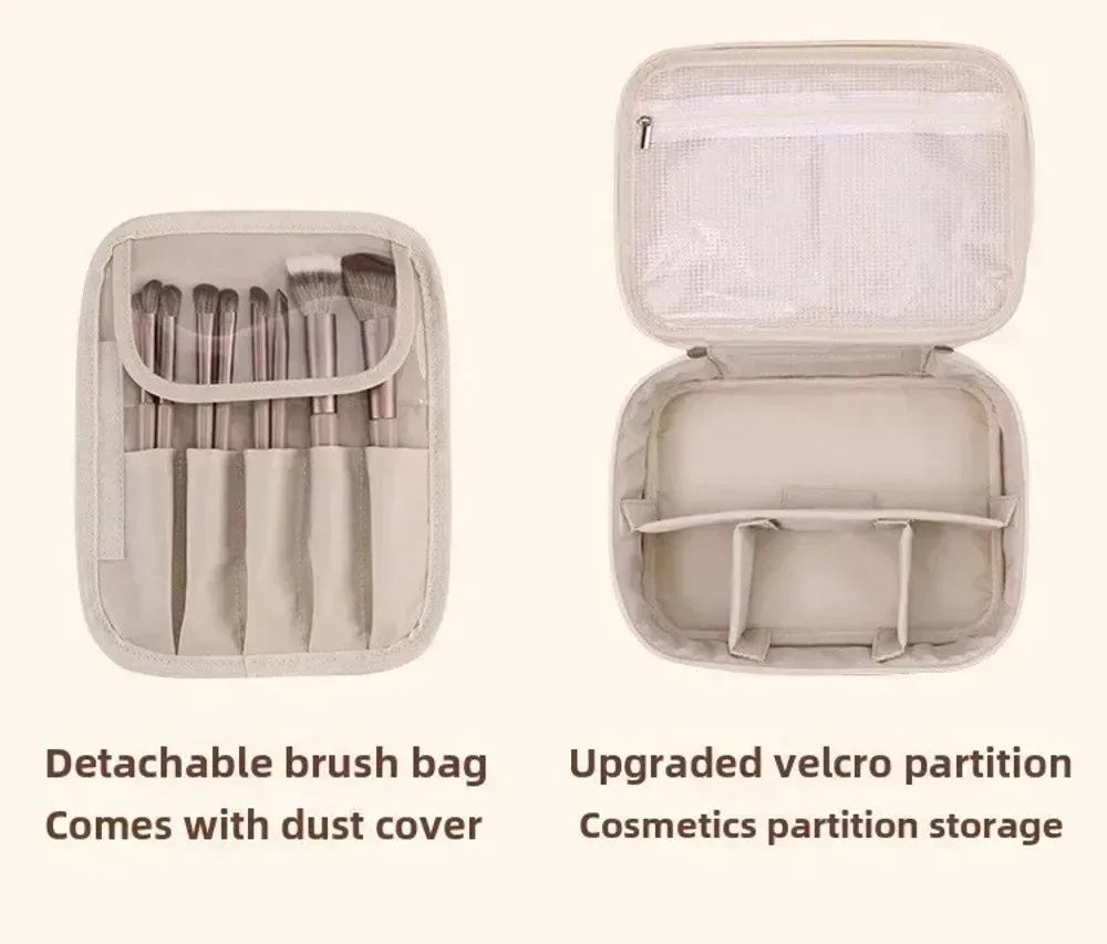sac à cosmétiques de luxe à double couche, grande capacité, fermeture éclair, sac à maquillage imperméable, organiseur de cosmétiques