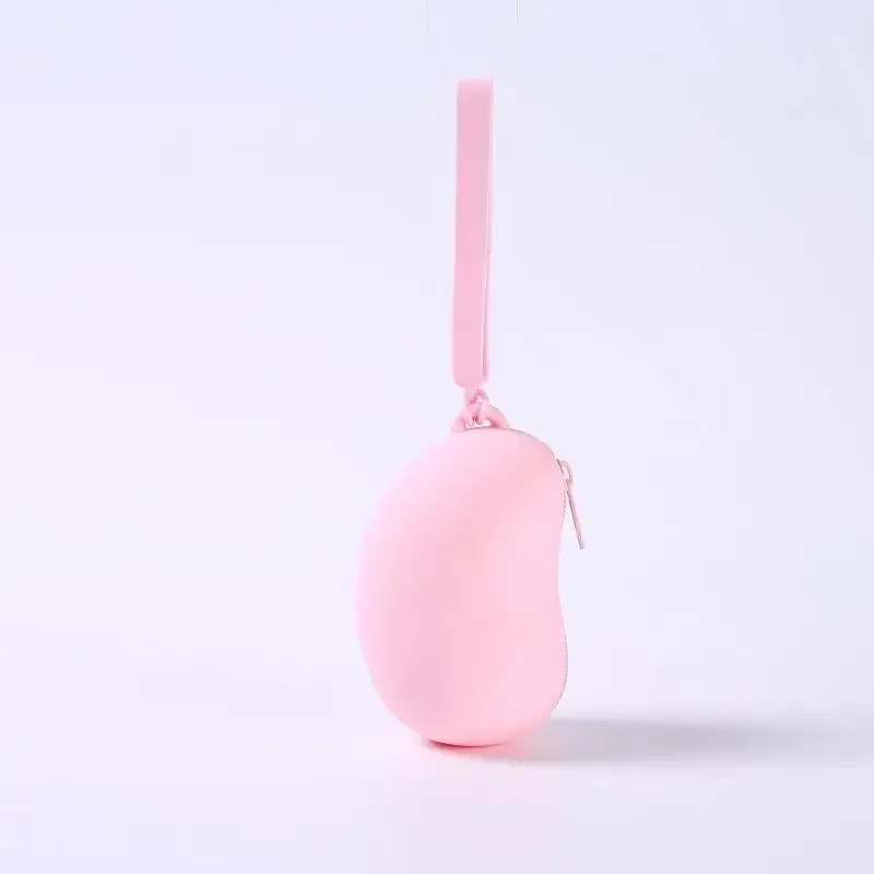 sac de rangement cosmétique en silicone bean, organisateur portable étanche pour écouteurs, câbles de données et porte-monnaie de voyage
