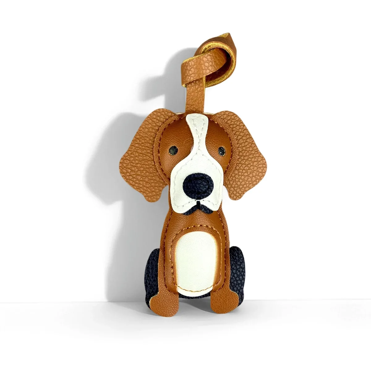 porte-clés classique en cuir pour chiot beagle – adorable ornement pour sacs à main, sacs à dos, pendentif pour chien, cadeau pour les amoureux des chiens