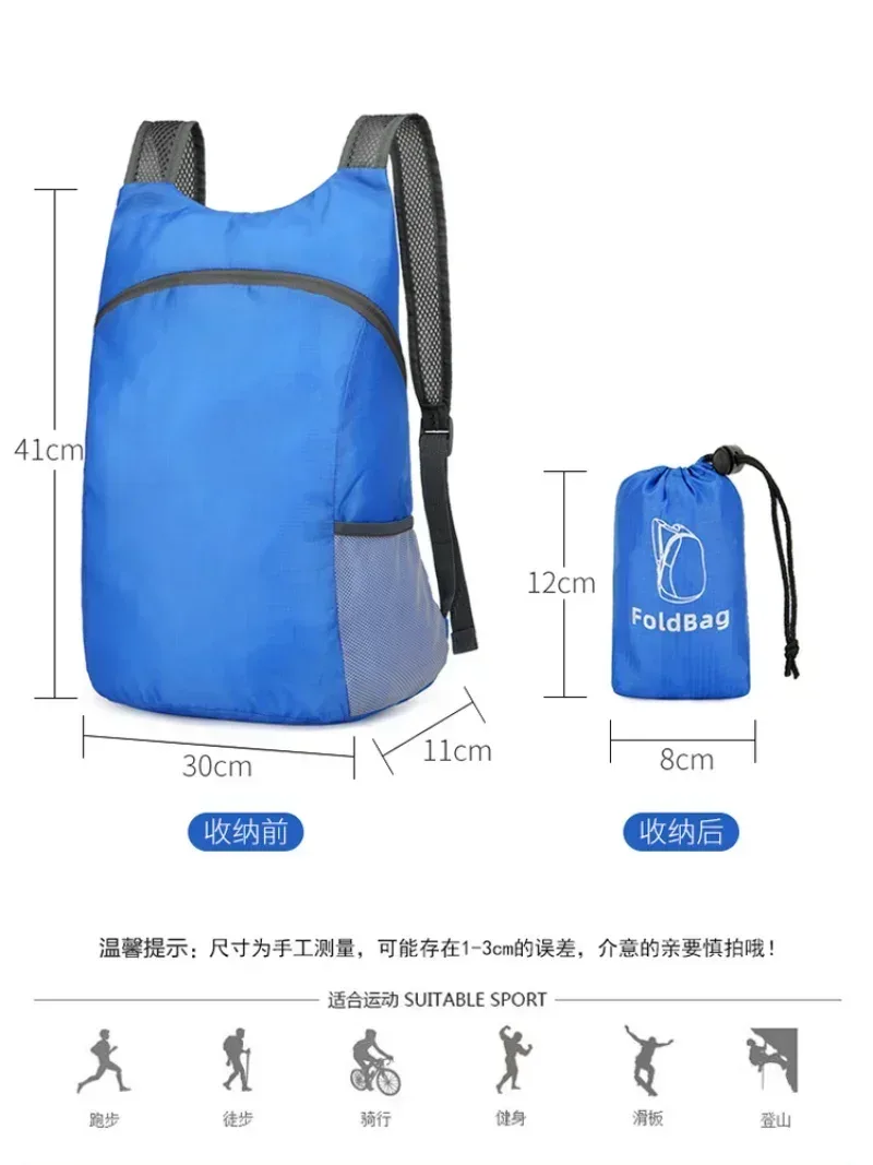 sac à dos léger pliable ultraléger pour l'extérieur, sac de voyage pour femmes et hommes, sac de sport