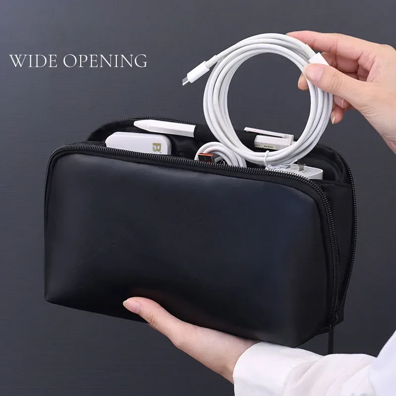 nouveau fil portable usb organisateur sac voyage écouteur powerbank lignes de données pochette de rangement grande capacité souris câble sac