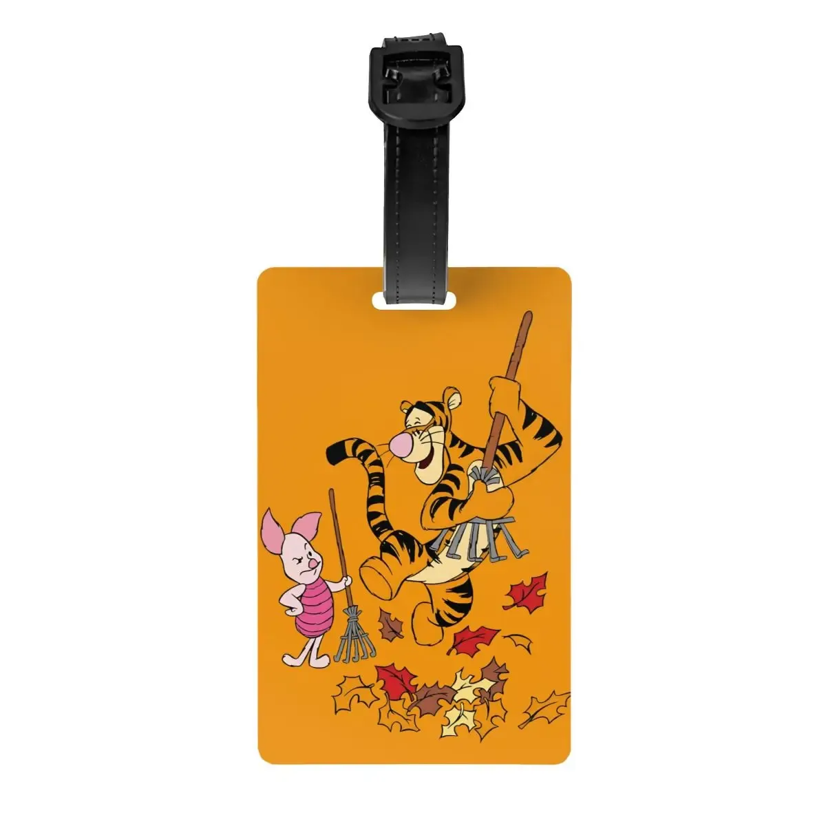 étiquette de bagage personnalisée avec dessin animé tigger et winnie l'ourson, protection de la vie privée, étiquettes de bagages, étiquettes de sac de voyage, étiquettes de valise